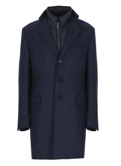 Fay Cappotto Monopetto Easy Db In Blue