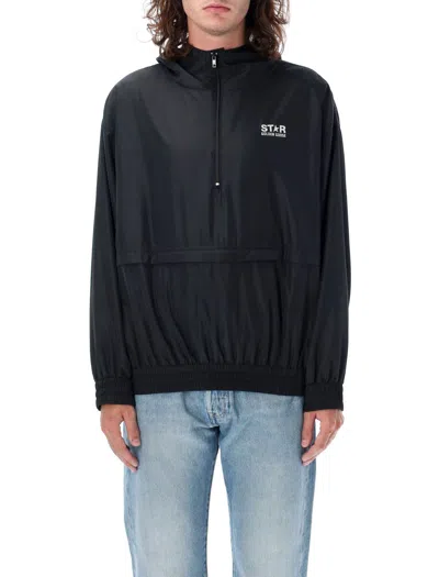 Golden Goose Black Windbreaker With Hood