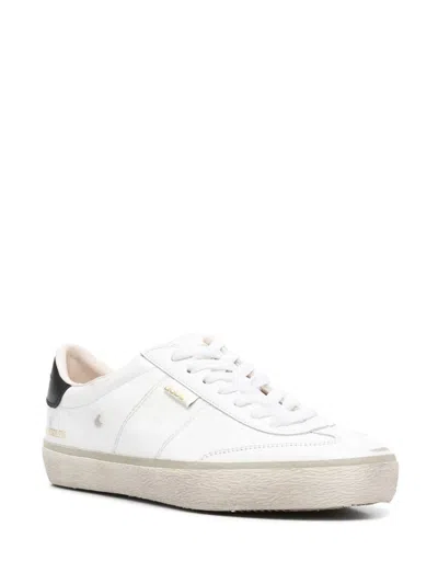 Golden Goose 'matchstar' White Low Top Sneakers With Logo Patch On The Tongue And Contrasting Heel With Logo