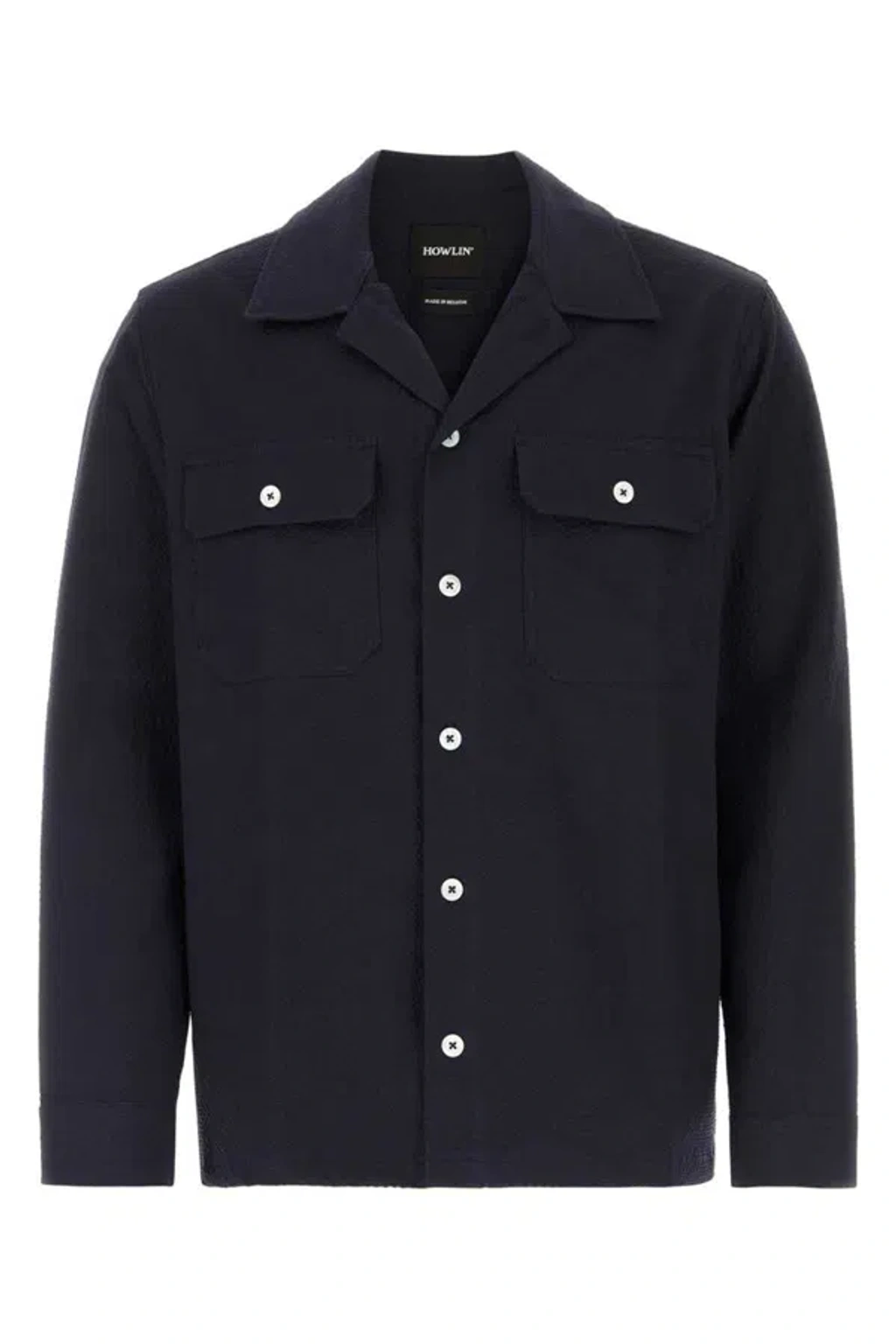 Tシャツ・カットソー HOWLIN SS23 COTTON SHIRT (MAGICWORKSHIRT_NAVY) Howlin' Howlin Navy Blue Stretch Cotton Magic Work Shirt