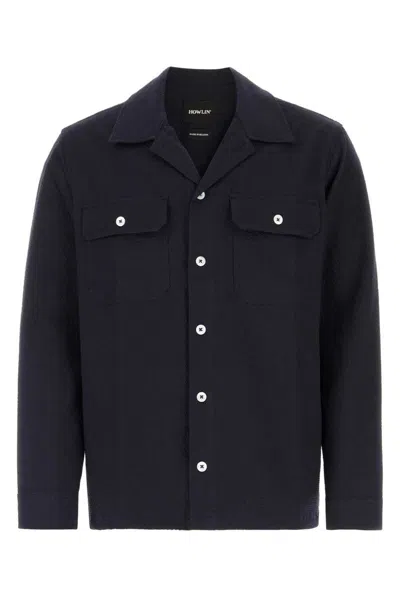 Howlin' Howlin Navy Blue Stretch Cotton Magic Work Shirt In Black
