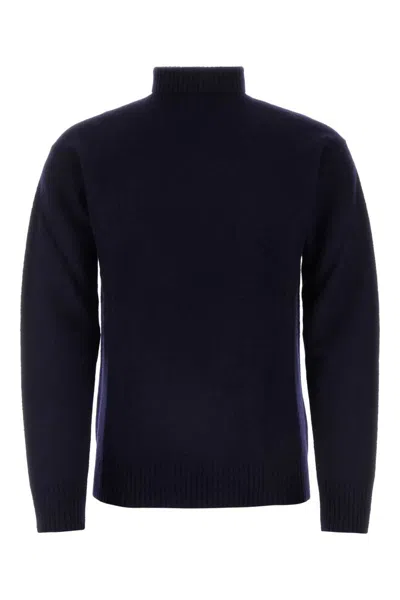 Jil Sander Chain-link Detailing Wool Jumper In Blue
