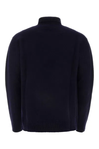 Jil Sander Chain-link Detailing Wool Jumper In Blue