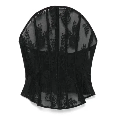Markgong Cotton-blend Corset Top In Black