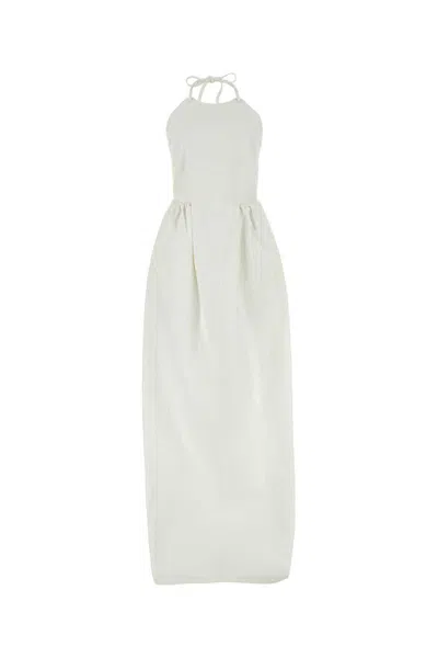 Max Mara Europa Canvas Maxi Dress In White