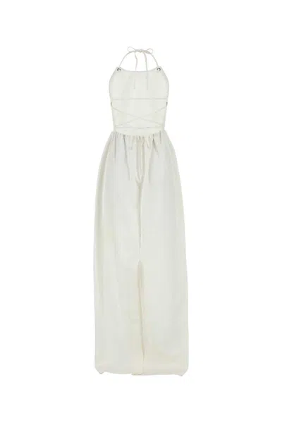 Max Mara Europa Canvas Maxi Dress In White