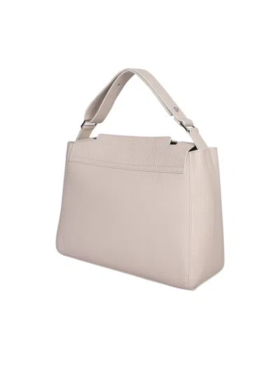Orciani Sveva Soft Medium Ivory Bag In Pink