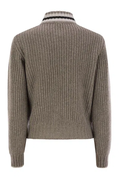 Brunello Cucinelli Cashmere Cardigan With Shiny Trims
