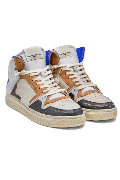 Philippe Model High-top Sneakers With Padded Collar And Rubber Sole In Multi