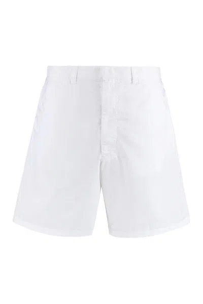 Prada Men White Oxford Bermuda Shorts
