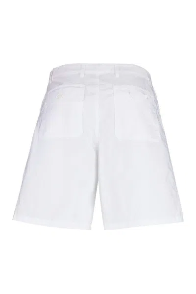 Prada Men White Oxford Bermuda Shorts