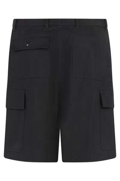 Prada Triangle Logo Bermuda Shorts In Black