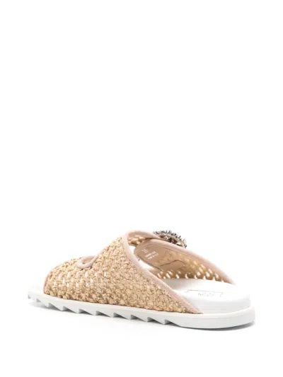 Roger Vivier Women Slidy Viv Raffia Sandals