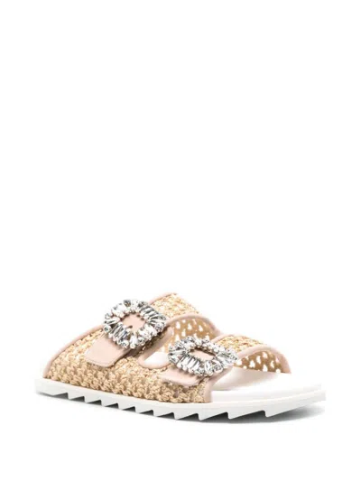 Roger Vivier Women Slidy Viv Raffia Sandals