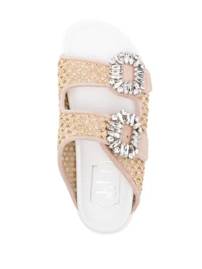 Roger Vivier Women Slidy Viv Raffia Sandals