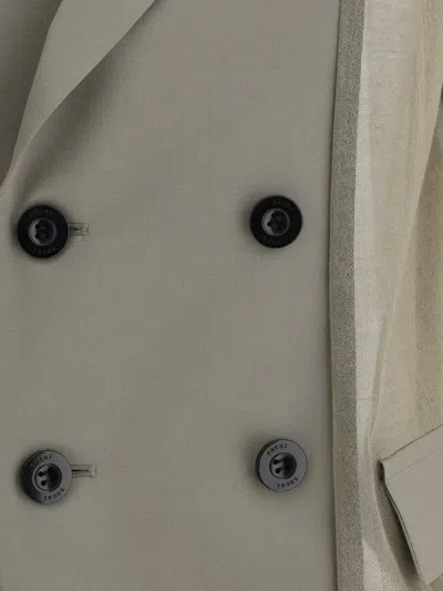 Sacai Semi-transparent Blazer Jacket In Gray