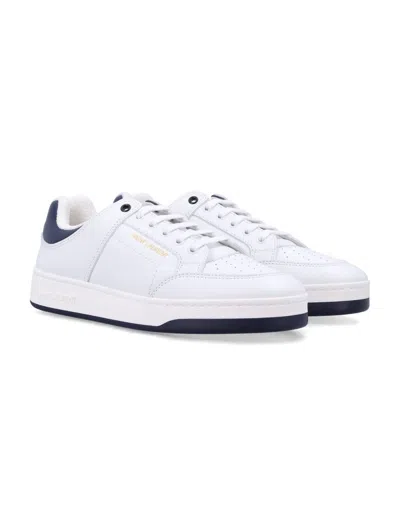 Saint Laurent Low-top Sneakers With Contrast Heel Tab In White