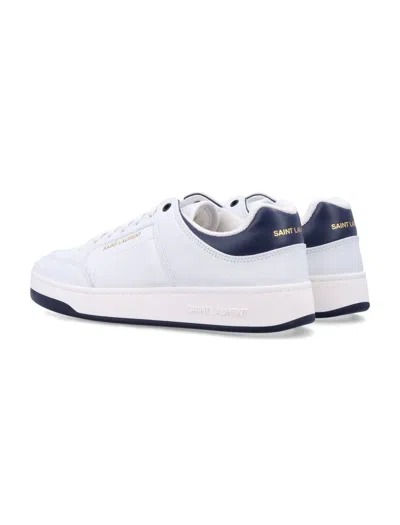 Saint Laurent Low-top Sneakers With Contrast Heel Tab In White