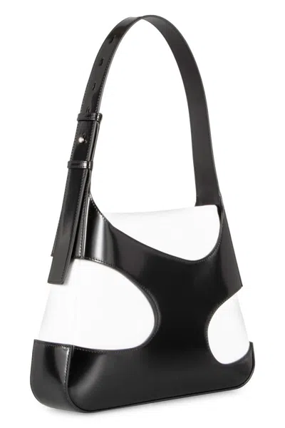 Ferragamo Salvatore  Leather And Canvas Shoulder Bag