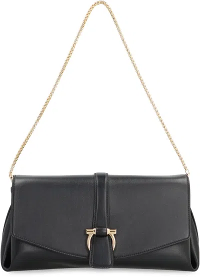 Ferragamo Leather Crossbody Bag In Black