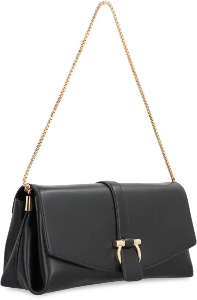 Ferragamo Leather Crossbody Bag In Black