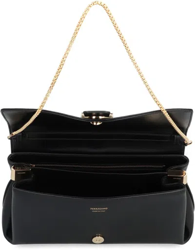 Ferragamo Leather Crossbody Bag In Black