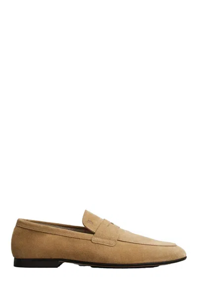 Tod's Suede Loafers In Neutral