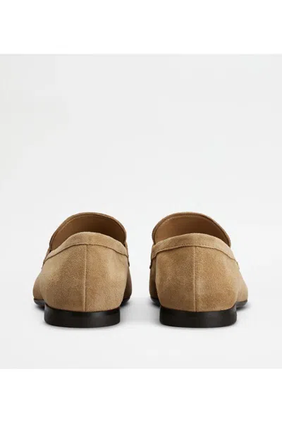 Tod's Suede Loafers In Neutral