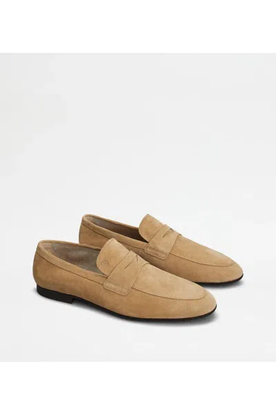 Tod's Suede Loafers In Neutral