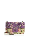 ALEXANDER MCQUEEN Insignia Floral-Embroidered Leather Chain Satchel