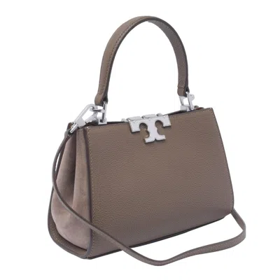 Tory Burch Eleanor Pebbled In Taupe Leather In Brown