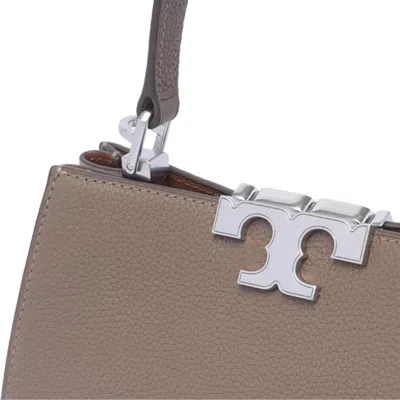 Tory Burch Eleanor Pebbled In Taupe Leather In Brown