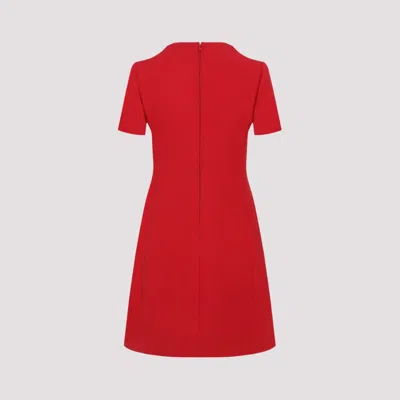 Valentino Fitted Red Dress With Decorative Bows In Red