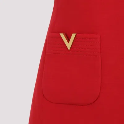 Valentino Fitted Red Dress With Decorative Bows In Red