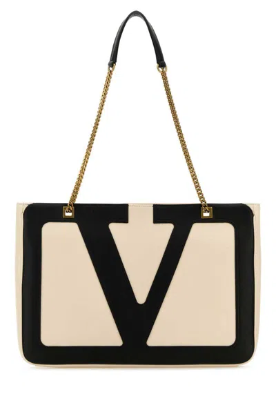 Valentino Garavani Viva Superstar Small Leather Duffle Bag In White