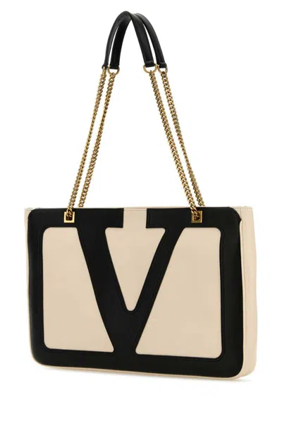 Valentino Garavani Viva Superstar Small Leather Duffle Bag In White