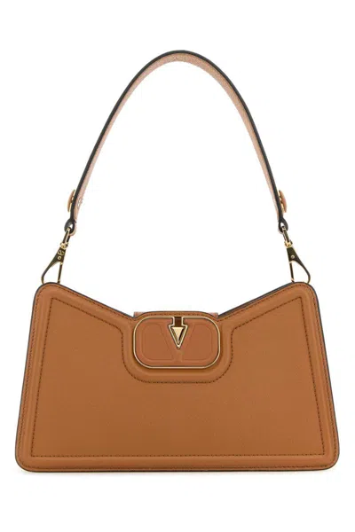 Valentino Handle Bag Rectangular Chain Accents In Brown