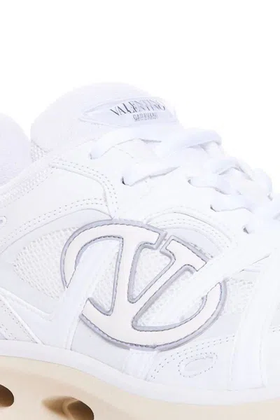 Valentino White Leather And Fabric Vlogo Easyjog Sneakers