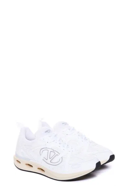 Valentino White Leather And Fabric Vlogo Easyjog Sneakers