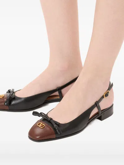 Valentino Valet Du Roi Leather Slingback Ballerina Flat