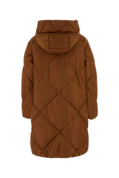 Weekend Max Mara Guelfo Quilted Hooded Puffer Coat In Brown