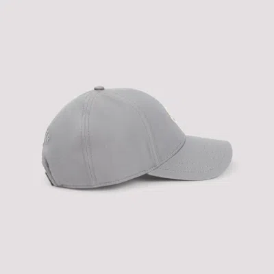 Moncler Grey Cotton Gabardine Baseball Cap In Gray