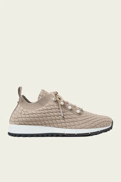 Jimmy Choo Veles Textured Knit Trainers In X Stone