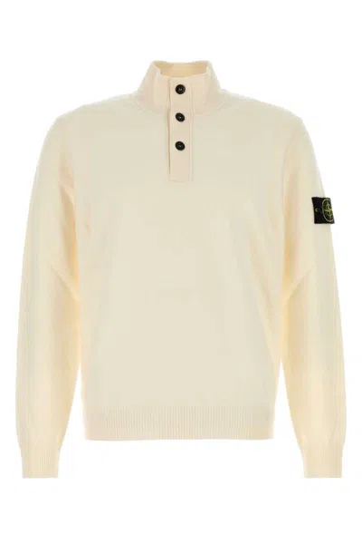 Stone Island Certified Virgin Wool Blend Sweater In Neutral