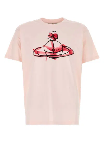 Vivienne Westwood Pink Crewneck Printed T-shirt In Pink