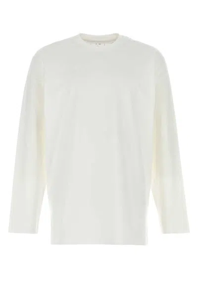 Y-3 Graphic Print Crew Neck Long Sleeve T-shirt In White