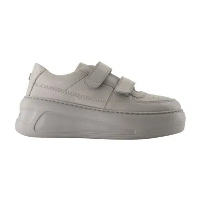 Acne Studios White Velcro Strap Platform Sneakers In White