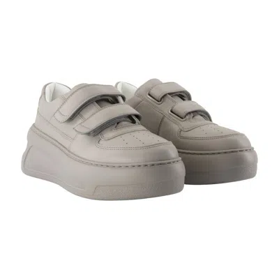 Acne Studios White Velcro Strap Platform Sneakers In White