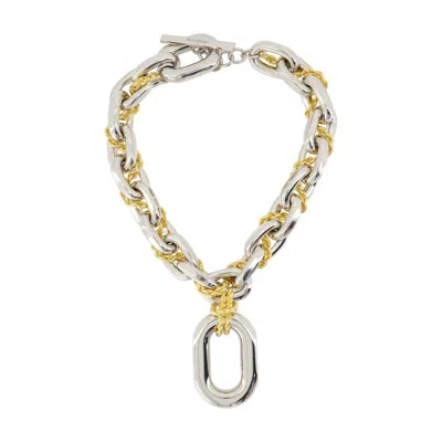 Rabanne Chunky Chain Pendant Necklace In Metallic