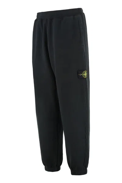 Stone Island Elastic Waist Sweatpants In Black